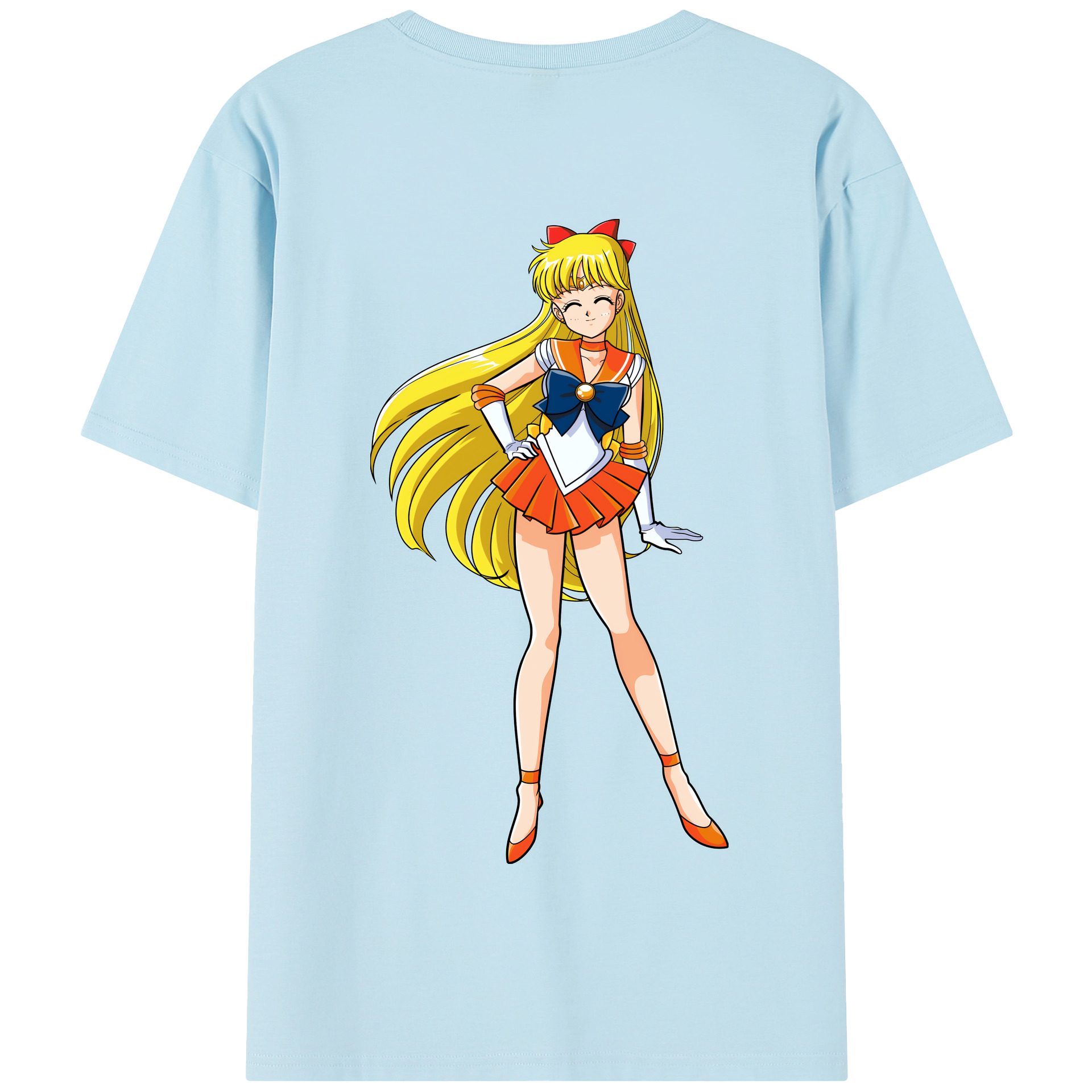 （画像用） 美少女戦士セーラームーン 愛野 美奈子 あいの みなこ Sailor Moon Aino Minako 綿100％半袖Tシャツ（背面プリント）